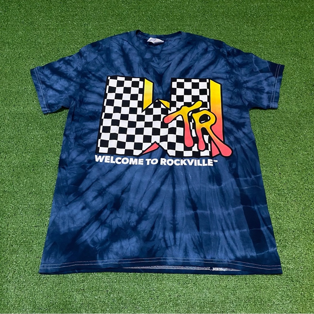 Official Welcome to Rockville 2024 Festival T-Shirt Blue Crystal Wash Sz Medium
